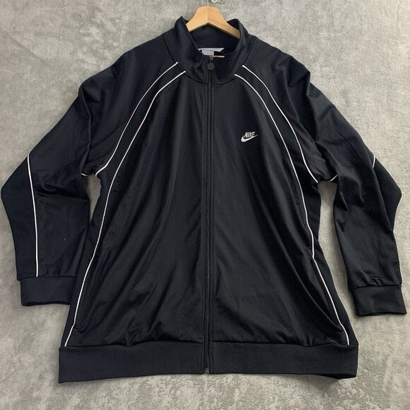 Nike Track Jacket Men Size 3XL Gray Label Full Zip Y2K Black Athletic Workout - Picture 1 of 11